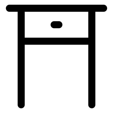 Çekmeceli sert ahşap sehpa.