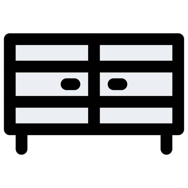 Depolama için birkaç çekmeceli ahşap mobilyalar..