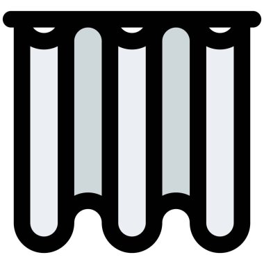 Dekoratif amaçla asılan perdeler.