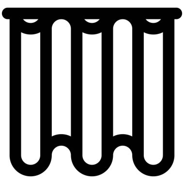 Dekoratif amaçla asılan perdeler.