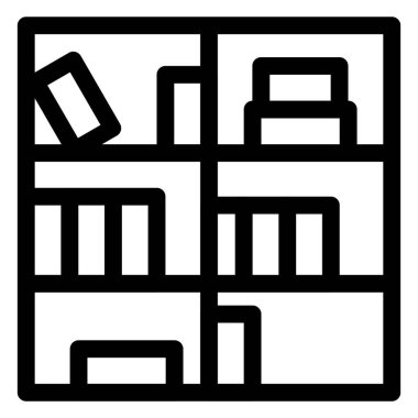 Kitaplık ya da dolap eşyaları saklamak için kullanılır..