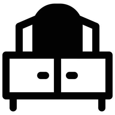 Aksesuarlar için depolama dolapları olan giyinme masası