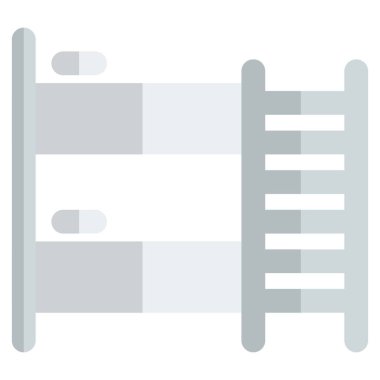 Ranzada merdiveni olan boş bir ranza .