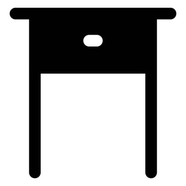 Çekmeceli sert ahşap sehpa.