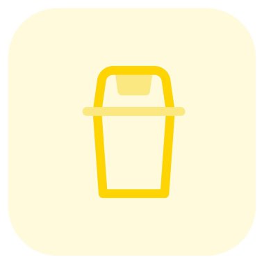 Çöp atmak için kullanılan kapaklı bir konteyner.