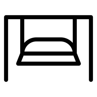 Verandanın altına yerleştirilmiş yastıklı salıncak.