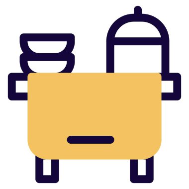 Kendi kendine yemek servisi veya açık büfe.