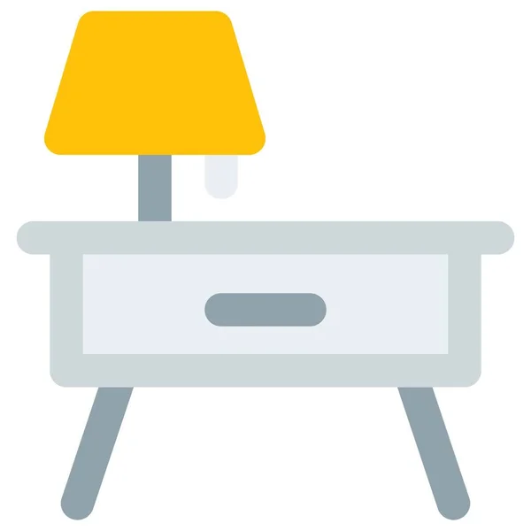 Lamp Nightstand Placed Room — Stock Vector
