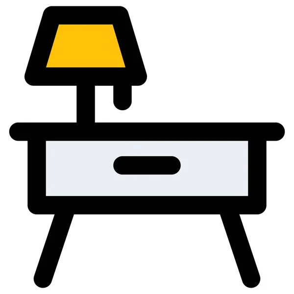 Lampe Table Chevet Placés Dans Chambre — Image vectorielle