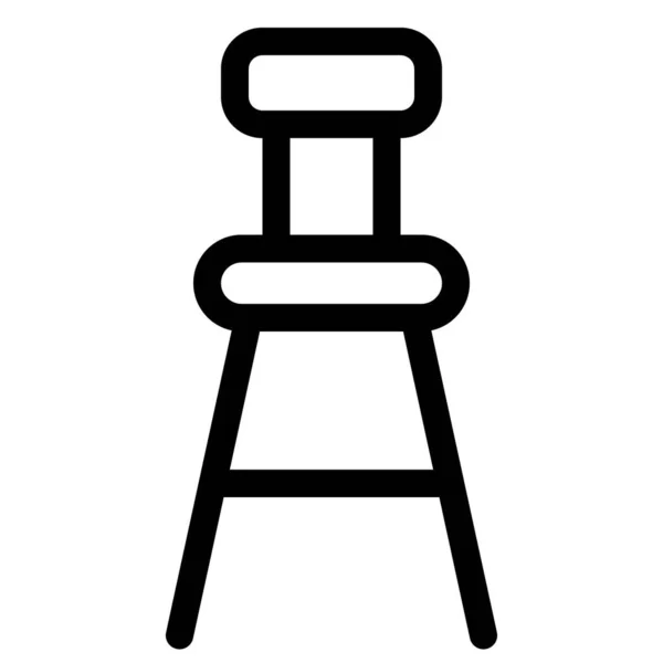 Dřevěná Elegantní Barová Stolička Sezení — Stockový vektor