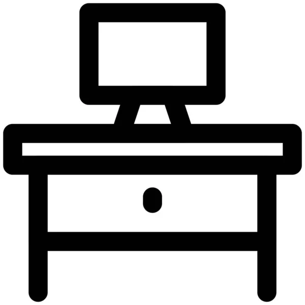 Stůl Prostřední Zásuvky Televizí — Stockový vektor