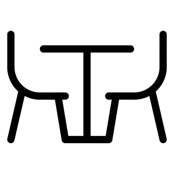 Chaises Élégantes Avec Table Bois — Image vectorielle