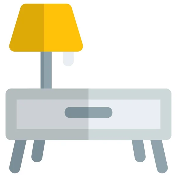 Table Chevet Style Moderne Avec Lampe — Image vectorielle