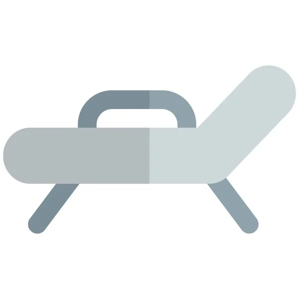 Cadeira Espreguiçadeira Colocada Lado Praia —  Vetores de Stock