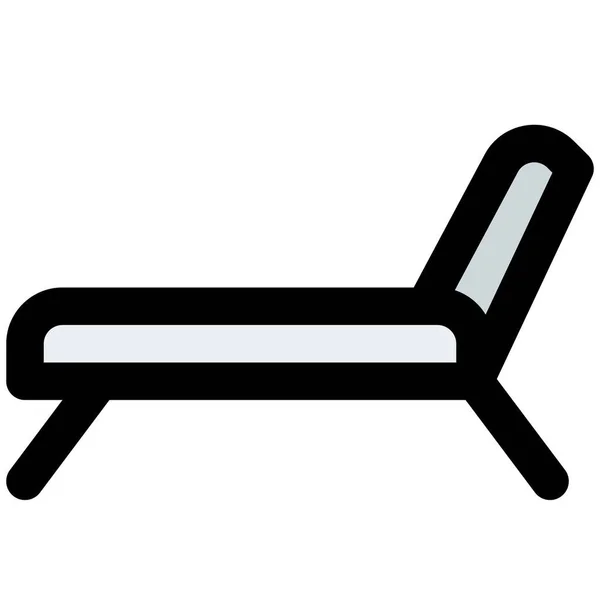 Lit Plage Chaise Longue Bois — Image vectorielle
