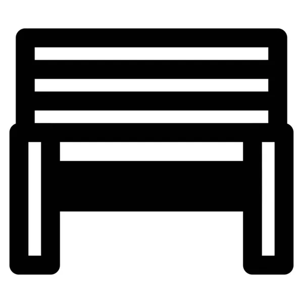 Long Wooden Bench Chair — Stock Vector
