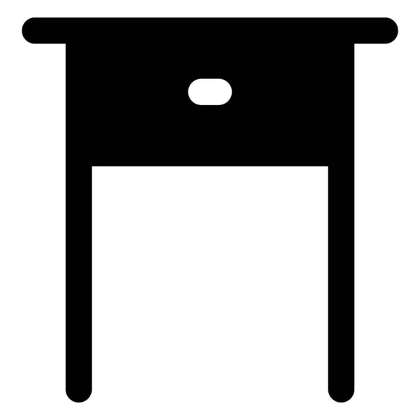 Massivt Träbord Med Låda — Stock vektor