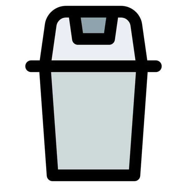 Behälter Mit Deckel Zum Wegwerfen Von Müll — Stockvektor
