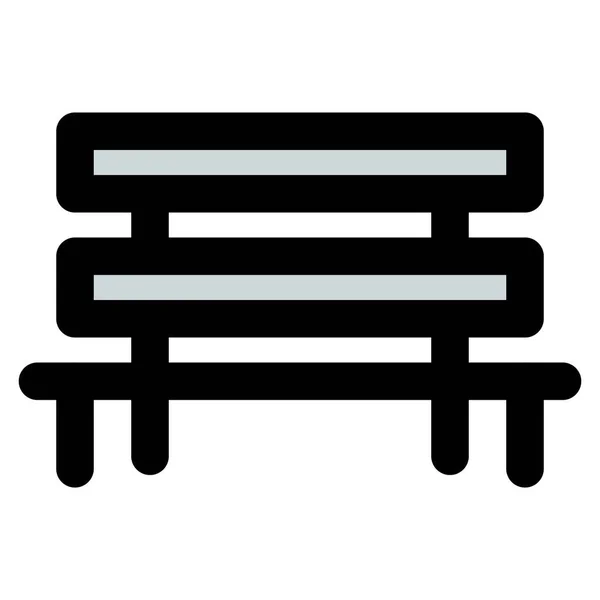 Long Seated Bench Used Resting — Stock Vector