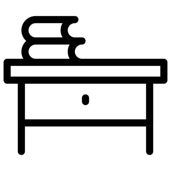 Bureau Skrivbord Med Central Låda — Stock vektor