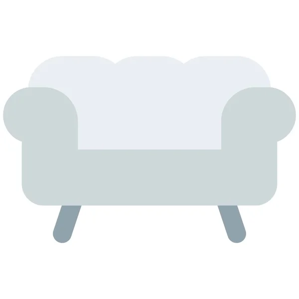 Comfortable Sofa Cushioned Armrest — Stock Vector