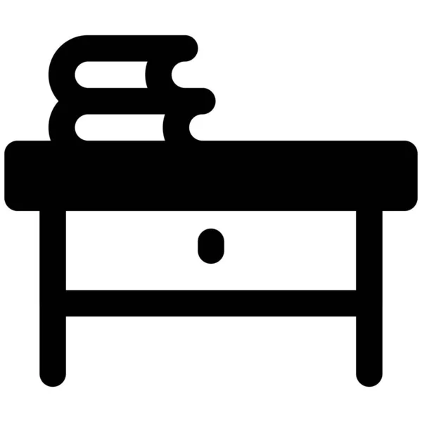 Irodai Asztal Középső Fiókkal — Stock Vector