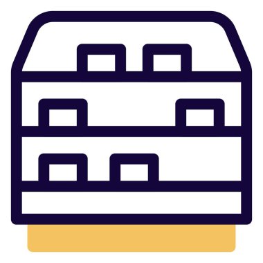 Vitrine, birden fazla rafı olan bir vitrin..