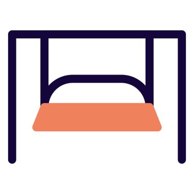 Verandanın altına yerleştirilmiş yastıklı salıncak.