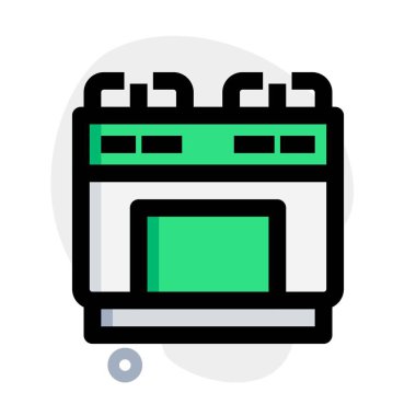 Silindir dolaplı çift alev sobası.