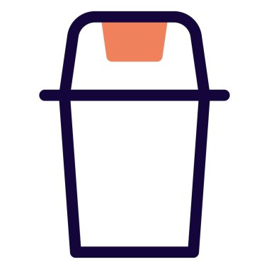 Çöp atmak için kullanılan kapaklı bir konteyner.