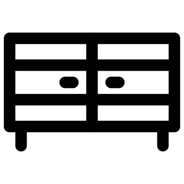 Depolama için birkaç çekmeceli ahşap mobilyalar..