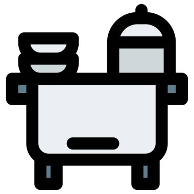 Kendi kendine yemek servisi veya açık büfe.