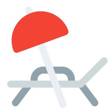 Şemsiyeli plaj şezlongu.