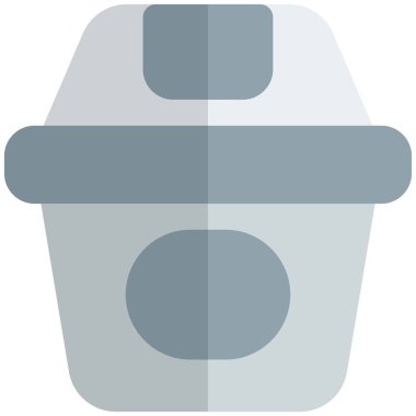 Büyük kaplanmış konteynır veya çöp kovası.