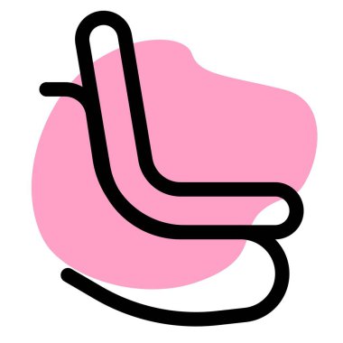 İki eğri bantlı sallanan sandalye.