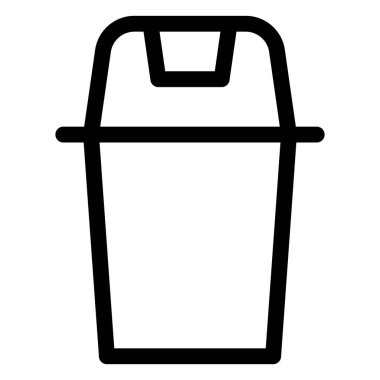 Çöp atmak için kullanılan kapaklı bir konteyner.