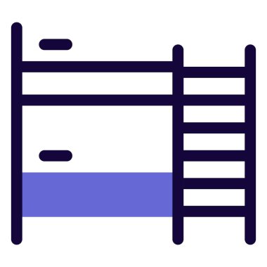 Ranzada merdiveni olan boş bir ranza .