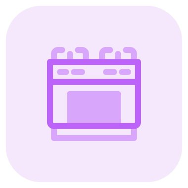 Silindir dolaplı çift alev sobası.