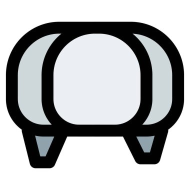 Ayak taburesi olarak kullanılan modern dizayn sedir.