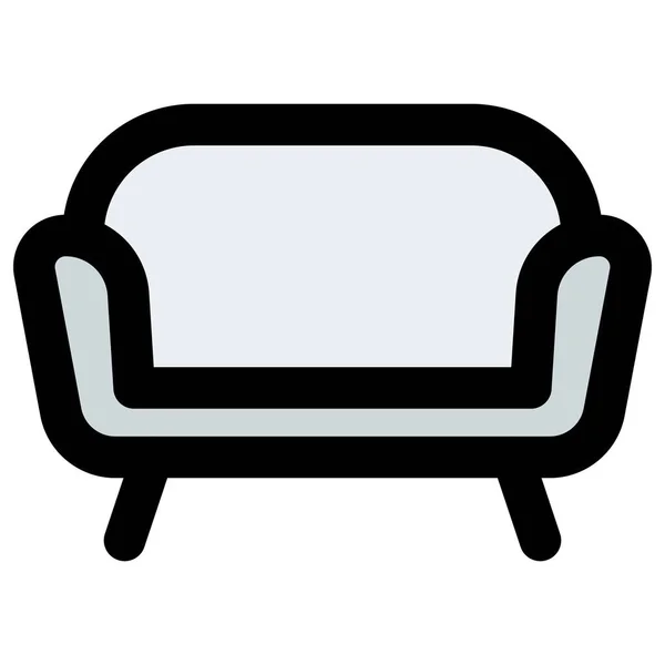 Designer Couch Mit Gepolsterter Armlehne — Stockvektor