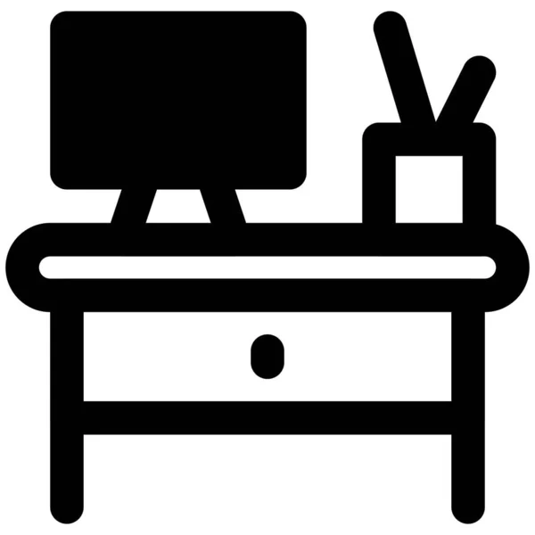 秘書業務用オフィス家具のセットアップ — ストックベクタ