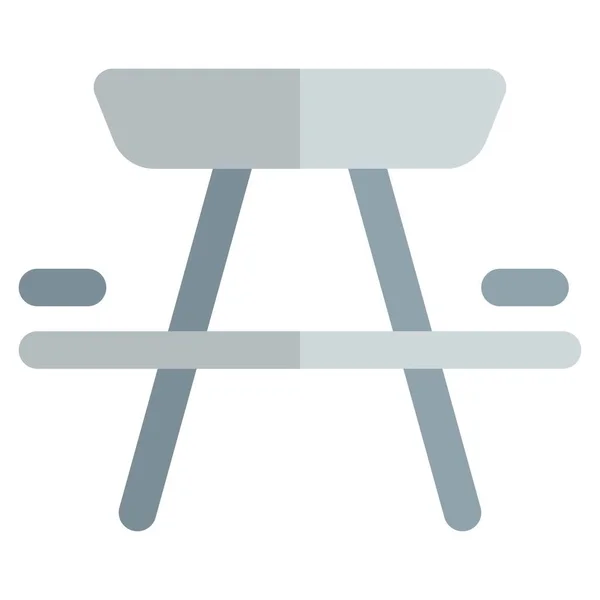 Piknik Asztalként Használt Rugalmas Keret Bútorok — Stock Vector