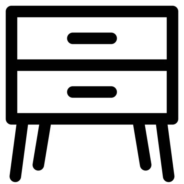 Sängbord Med Dubbla Lådor — Stock vektor