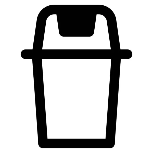 Behälter Mit Deckel Zum Wegwerfen Von Müll — Stockvektor