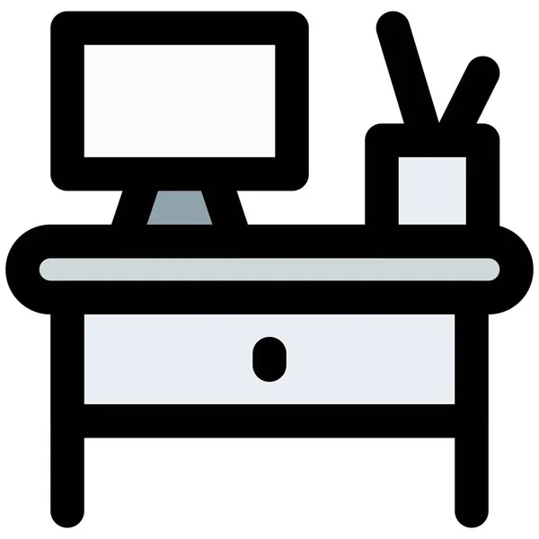 秘書業務用オフィス家具のセットアップ — ストックベクタ