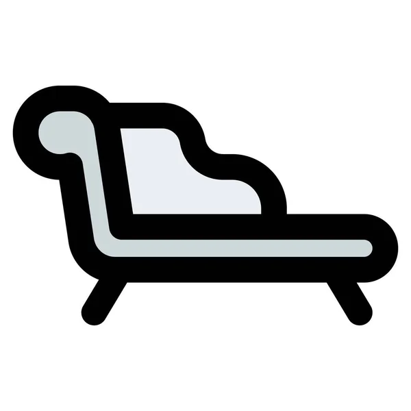 Chaise Lounge Lujo Acolchado Para Relajarse — Vector de stock
