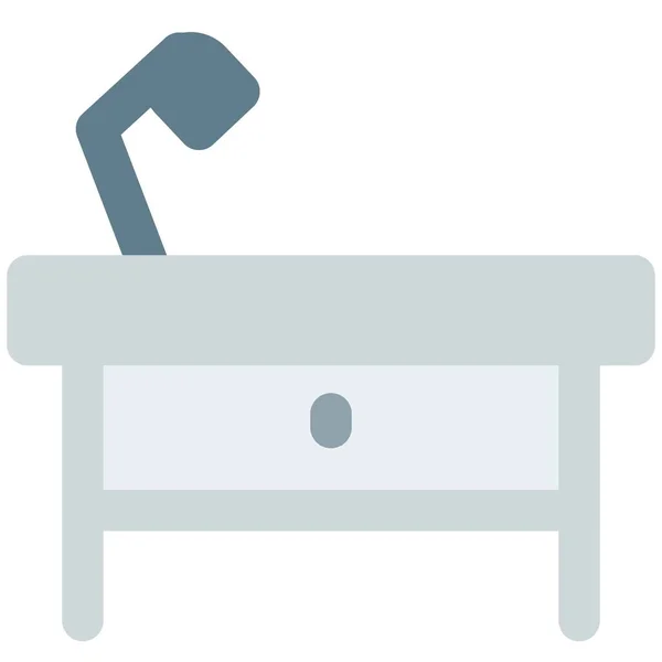 Holztisch Mit Tischlampe — Stockvektor