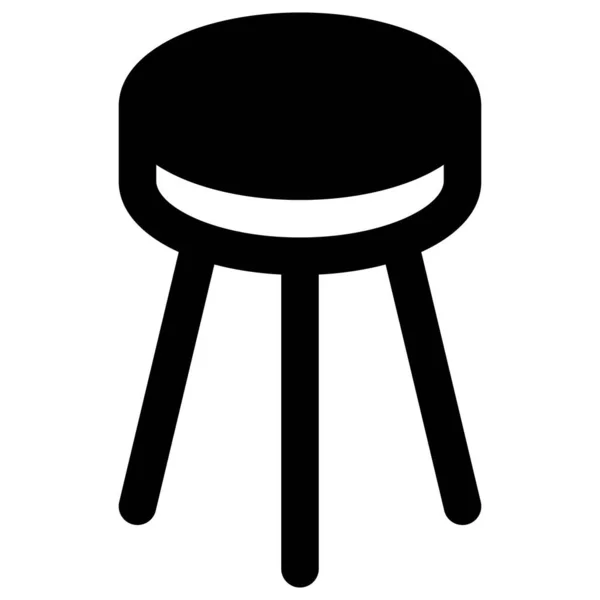 Tabouret Rembourré Souvent Utilisé Dans Les Cafés — Image vectorielle