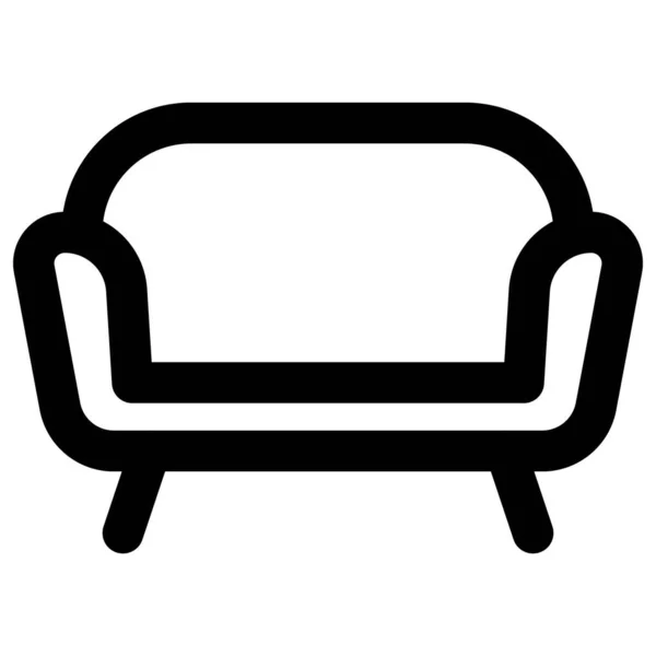 Canapé Design Avec Accoudoir Rembourré — Image vectorielle