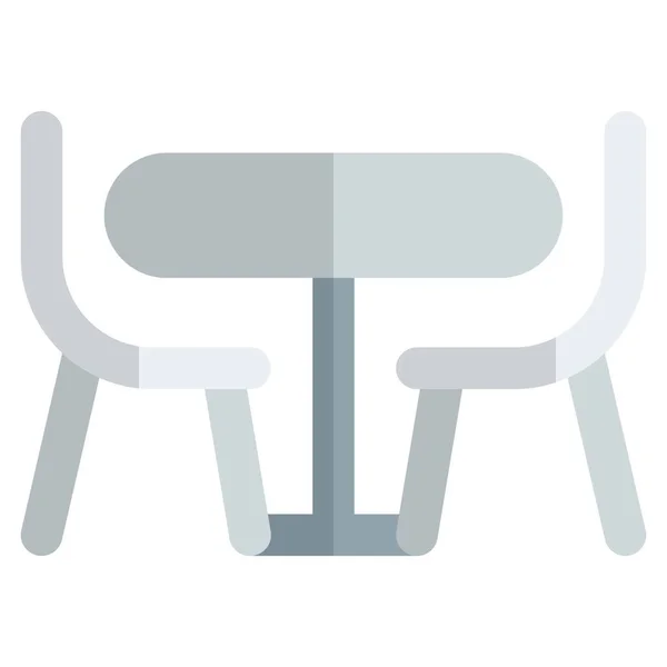 Κομψές Καρέκλες Τραπεζαρίας Ξύλινο Τραπέζι — Διανυσματικό Αρχείο